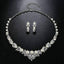 Necklace and Earring Bridal Jewelry Set With Clear Crystal For Women Bridal Jewelry Sets mecresh Official Store