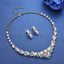 Necklace and Earring Bridal Jewelry Set With Clear Crystal For Women Bridal Jewelry Sets mecresh Official Store