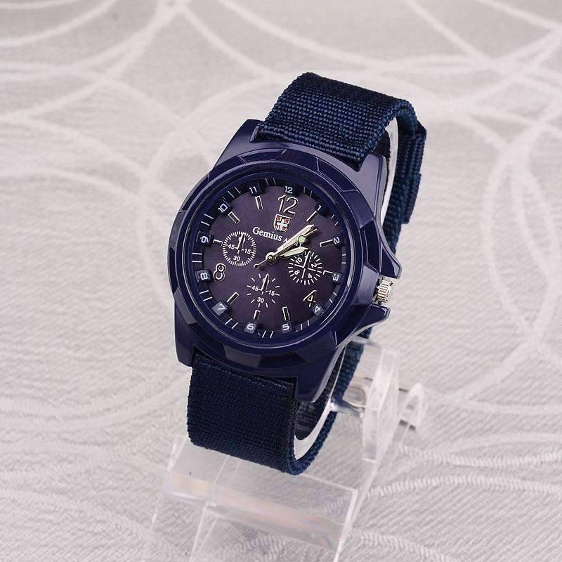 Nylon Band Anti Shock Military Casual Quartz Watch For Men Quartz Watches GiftWatch Store Blue