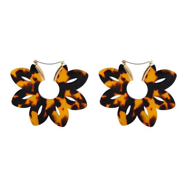 Oval Tortoiseshell Dangle Earrings Drop Earrings onekiss Official Store 10422