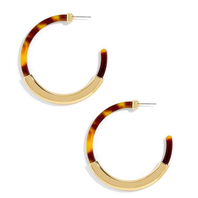 Oval Tortoiseshell Dangle Earrings Drop Earrings onekiss Official Store 10424