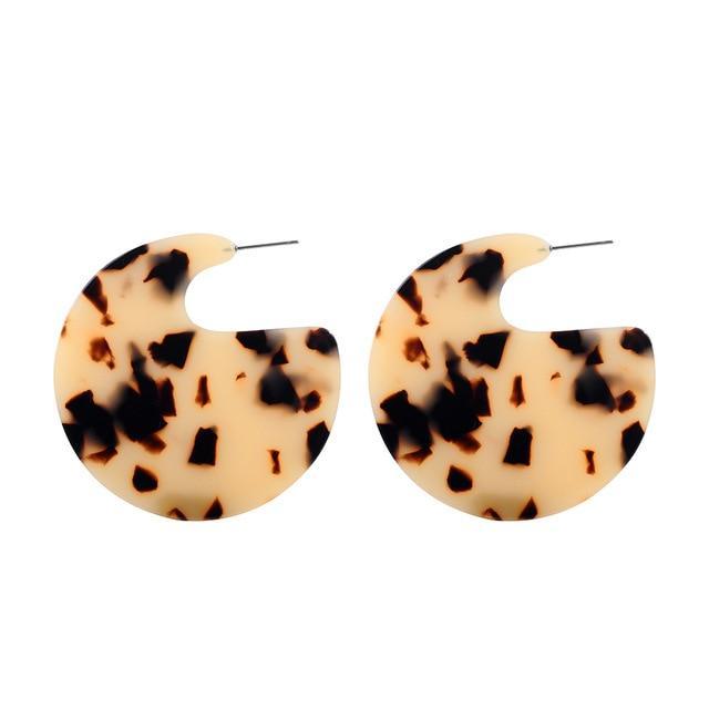 Oval Tortoiseshell Dangle Earrings Drop Earrings onekiss Official Store 10598