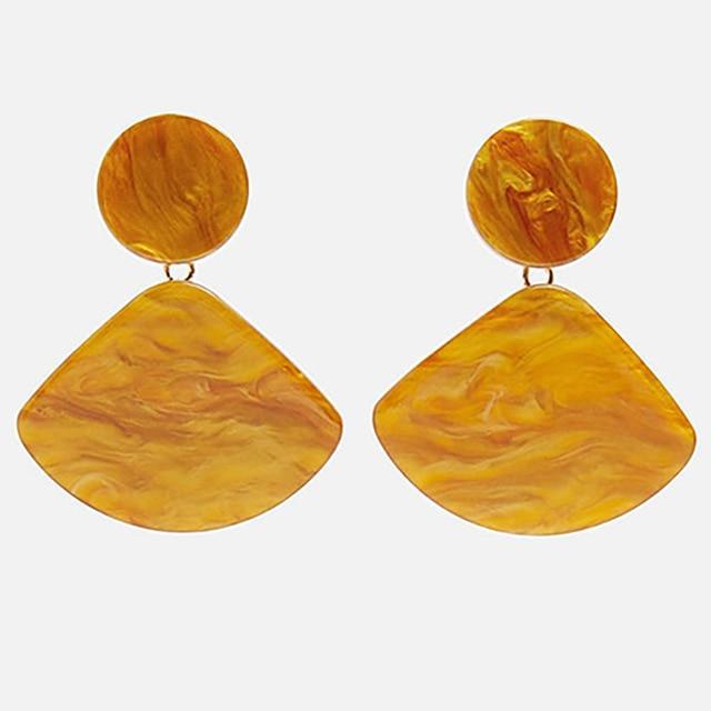 Oval Tortoiseshell Dangle Earrings Drop Earrings onekiss Official Store 10792