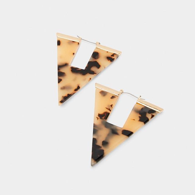 Oval Tortoiseshell Dangle Earrings Drop Earrings onekiss Official Store 10958