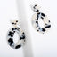 Oval Tortoiseshell Dangle Earrings Drop Earrings onekiss Official Store Black and white