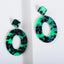 Oval Tortoiseshell Dangle Earrings Drop Earrings onekiss Official Store Fluorescent green
