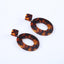 Oval Tortoiseshell Dangle Earrings Drop Earrings onekiss Official Store Tortoiseshell