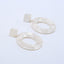 Oval Tortoiseshell Dangle Earrings Drop Earrings onekiss Official Store White