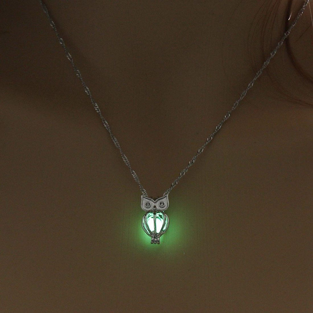 Owl Luminous Pendant Necklace Chain Necklaces YAKAMOZ Drop Ship Store
