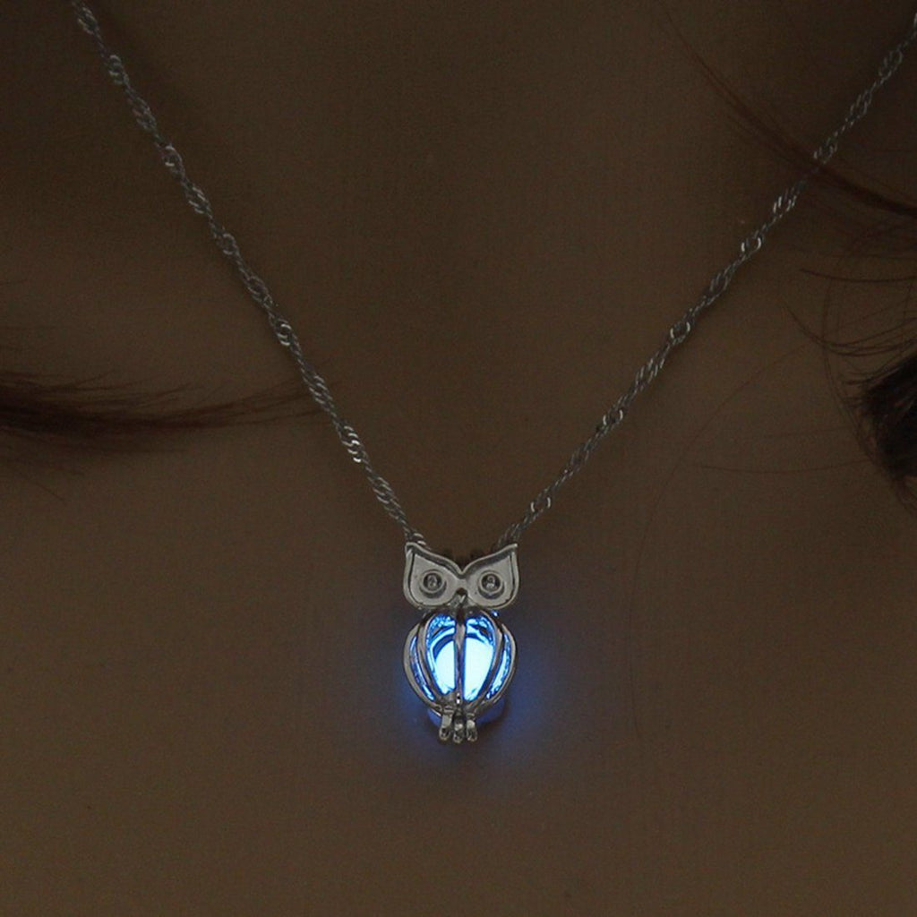 Owl Luminous Pendant Necklace Chain Necklaces YAKAMOZ Drop Ship Store