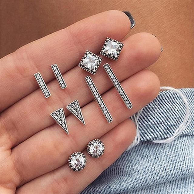 Personality Party Stud Earrings Set Stud Earrings KISSWIFE Official Store Silver111