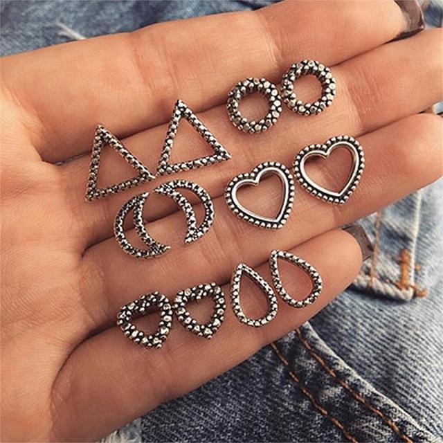 Personality Party Stud Earrings Set Stud Earrings KISSWIFE Official Store Silver18