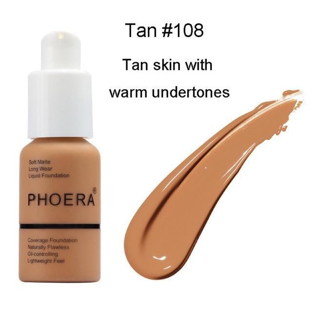 PHOERA Full Coverage Liquid Foundation Face Foundation Dropshipping Save Money Makeup Store 8