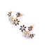 Pin Push Back Stud Earrings For Women With Floral Crystal Top Stud Earrings IFKM Speciality Store Black white