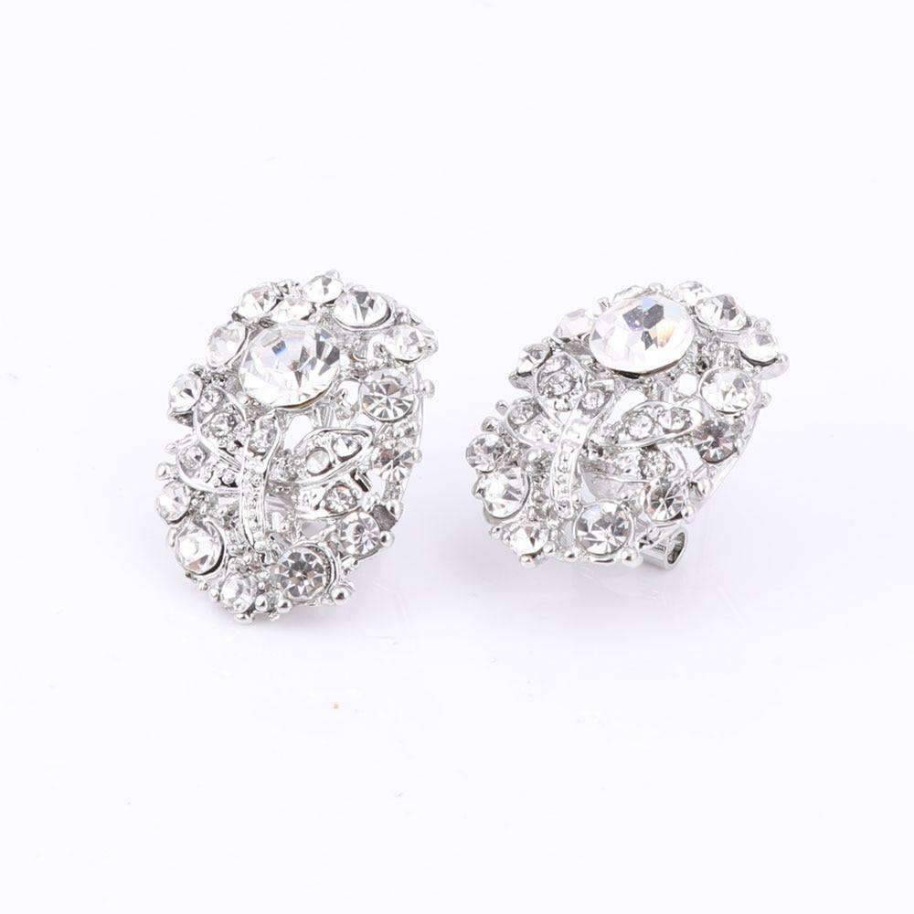 Plant Pattern Crystal Bridal Jewelry Sets For Women Bridal Jewelry Sets Carol Jewelry