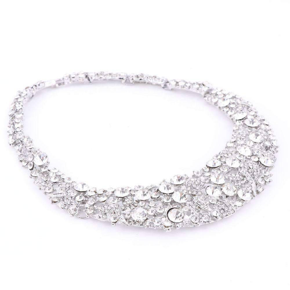Plant Pattern Crystal Bridal Jewelry Sets For Women Bridal Jewelry Sets Carol Jewelry