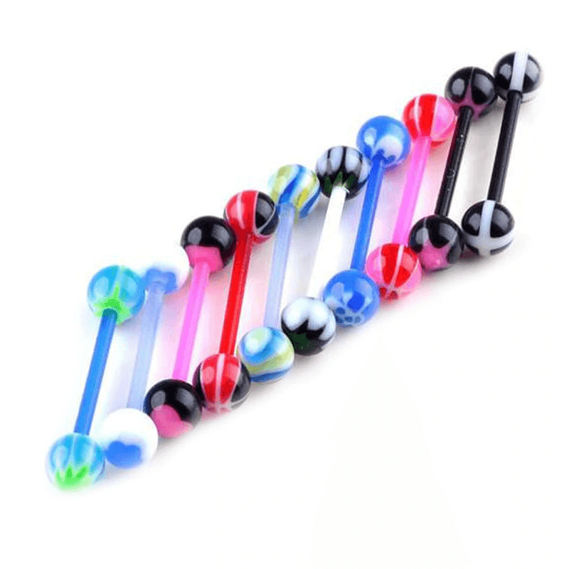 Plastic Tongue Ring Navel Body Jewelry Body Jewelry Nana93 Store Random Color