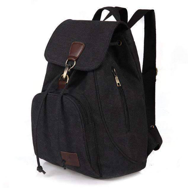 Preppy Style School Bag Canvas Style Backpacks for Women Backpacks CHUWANGLIN Official Store Black