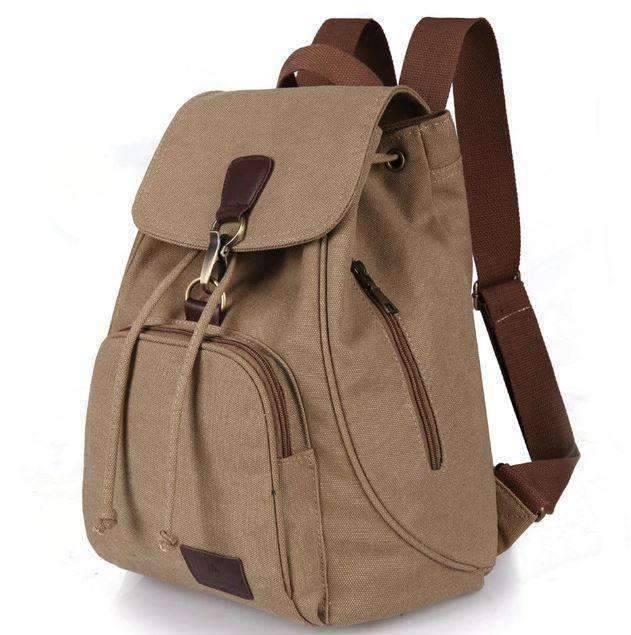 Preppy Style School Bag Canvas Style Backpacks for Women Backpacks CHUWANGLIN Official Store Dark Khaki