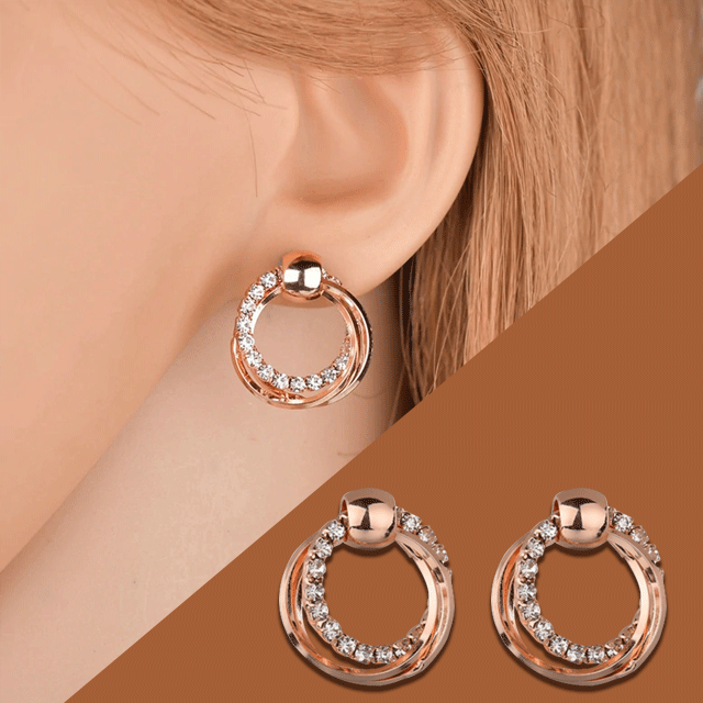 Punk Style Rounded Stud Earrings For Women With Push Back Stud Earrings H:HYDE SRjewelry Store