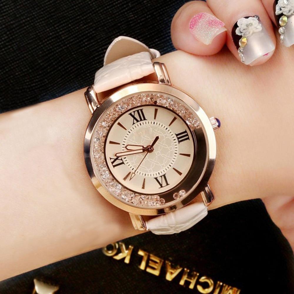 Quartz Rhinestone Leather Bracelet watch Women's Watches Scarecrow Store