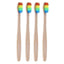 Rainbow Colored Bristle Wooden Toothbrush Oral Hygiene Product Toothbrushes iFashion Beauty 4pcs