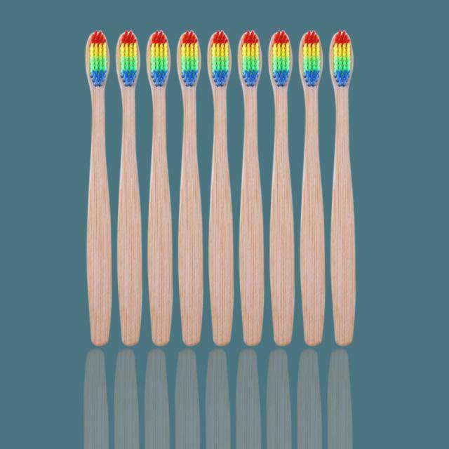 Rainbow Wooden Toothbrush Oral Hygiene Product For Children Toothbrushes be your gracefulness Store