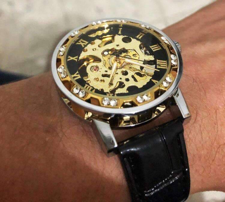 Retro Luminous Hands Fashion Diamond Men's Mechanical Watch Mechanical Watches GMT