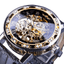 Retro Luminous Hands Fashion Diamond Men's Mechanical Watch Mechanical Watches GMT Black Golden