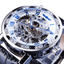 Retro Luminous Hands Fashion Diamond Men's Mechanical Watch Mechanical Watches GMT White Blue