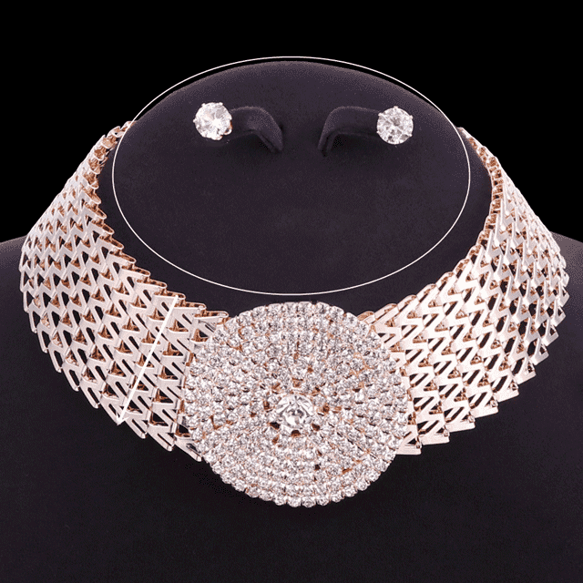 Rhinestone Clear Crystal Bridal Jewelry Sets For Women Bridal Jewelry Sets Carol Jewelry
