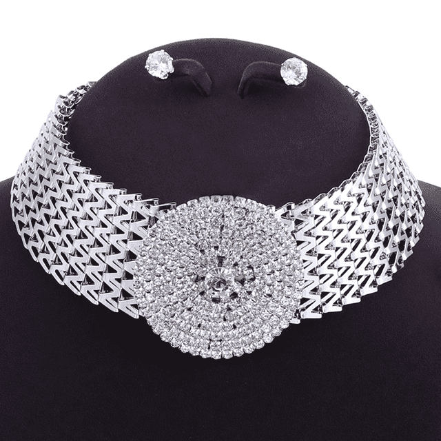 Rhinestone Clear Crystal Bridal Jewelry Sets For Women Bridal Jewelry Sets Carol Jewelry