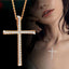 Rhinestone Cross Pendant Necklace Pendant Necklaces SINLEERY Official Store