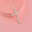 Rhinestone Cross Pendant Necklace Pendant Necklaces SINLEERY Official Store rose gold plated China