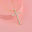 Rhinestone Cross Pendant Necklace Pendant Necklaces SINLEERY Official Store yellow gold plated China
