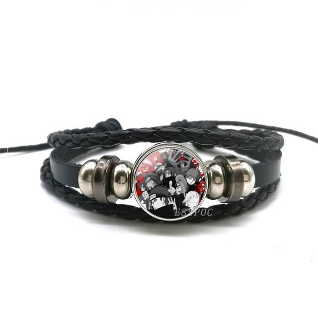 Rinnegan Eyes Uchiha Uzumaki Clan Logo Leather Bracelet Wrap Bracelets ESSPOC JEWELLRY Store