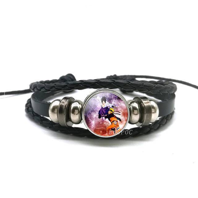 Rinnegan Eyes Uchiha Uzumaki Clan Logo Leather Bracelet Wrap Bracelets ESSPOC JEWELLRY Store