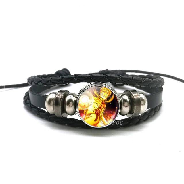 Rinnegan Eyes Uchiha Uzumaki Clan Logo Leather Bracelet Wrap Bracelets ESSPOC JEWELLRY Store