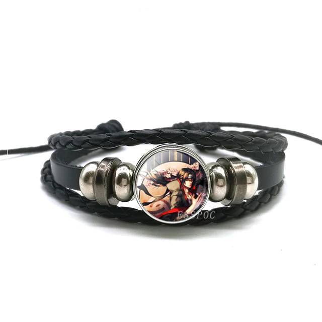 Rinnegan Eyes Uchiha Uzumaki Clan Logo Leather Bracelet Wrap Bracelets ESSPOC JEWELLRY Store