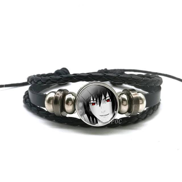 Rinnegan Eyes Uchiha Uzumaki Clan Logo Leather Bracelet Wrap Bracelets ESSPOC JEWELLRY Store