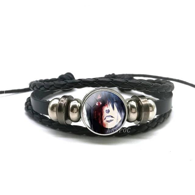 Rinnegan Eyes Uchiha Uzumaki Clan Logo Leather Bracelet Wrap Bracelets ESSPOC JEWELLRY Store