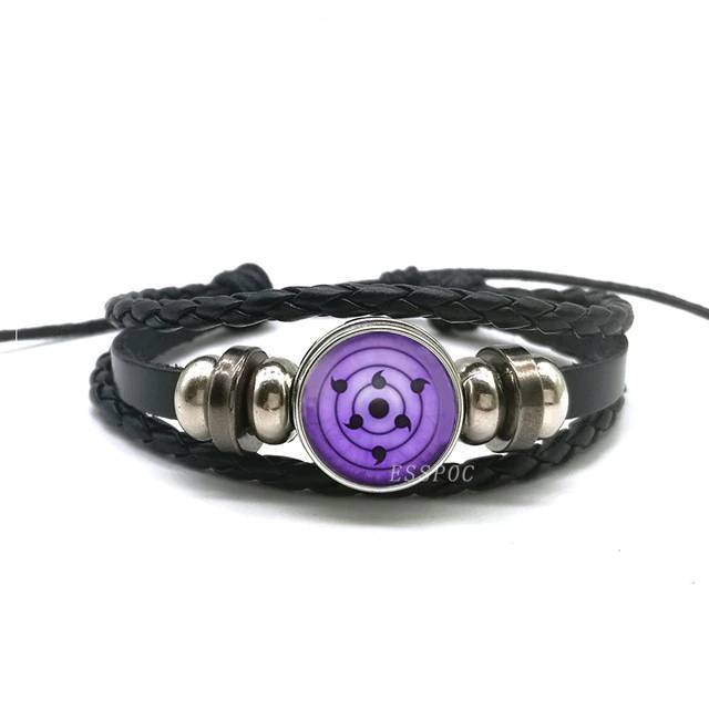 Rinnegan Eyes Uchiha Uzumaki Clan Logo Leather Bracelet Wrap Bracelets ESSPOC JEWELLRY Store as show2