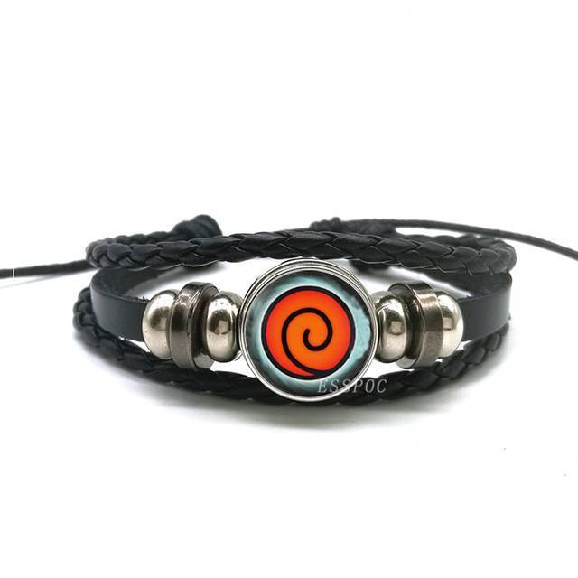 Rinnegan Eyes Uchiha Uzumaki Clan Logo Leather Bracelet Wrap Bracelets ESSPOC JEWELLRY Store as show5