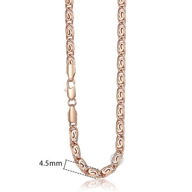 Rose Gold Curb Snail Necklace Chain Necklaces Trendsmax Official Store GN216 18inch 45cm