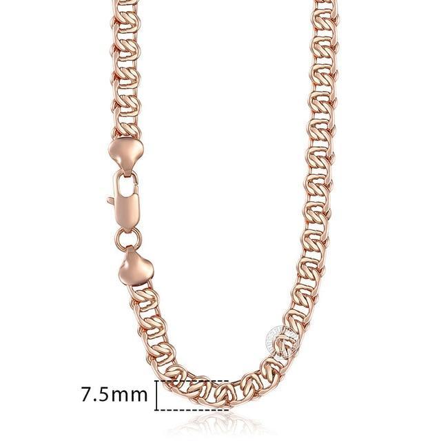 Rose Gold Curb Snail Necklace Chain Necklaces Trendsmax Official Store GN219 18inch 45cm