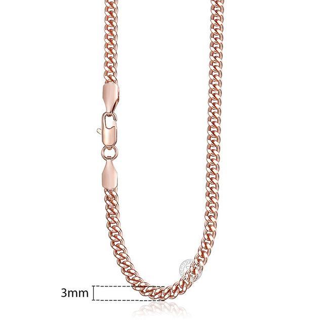 Rose Gold Curb Snail Necklace Chain Necklaces Trendsmax Official Store GN220 18inch 45cm