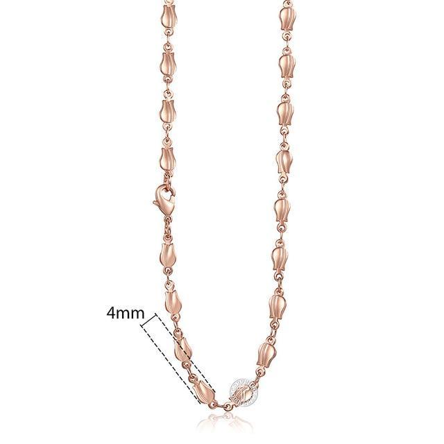 Rose Gold Curb Snail Necklace Chain Necklaces Trendsmax Official Store GN226 18inch 45cm