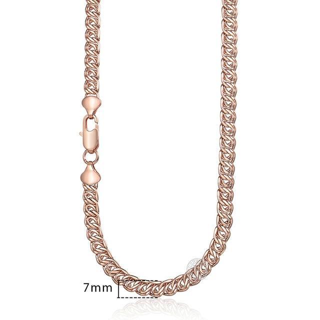 Rose Gold Curb Snail Necklace Chain Necklaces Trendsmax Official Store GN326 18inch 45cm