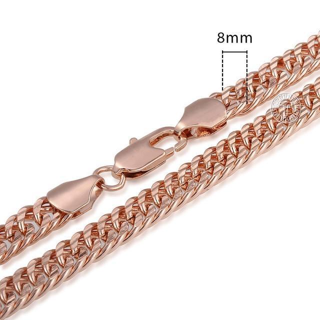 Rose Gold Curb Snail Necklace Chain Necklaces Trendsmax Official Store GN329 18inch 45cm