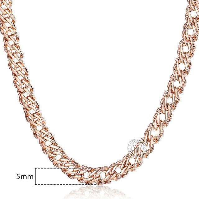 Rose Gold Curb Snail Necklace Chain Necklaces Trendsmax Official Store GN453 18inch 45cm